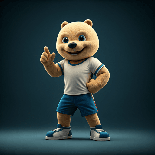Energetic sports mascot character